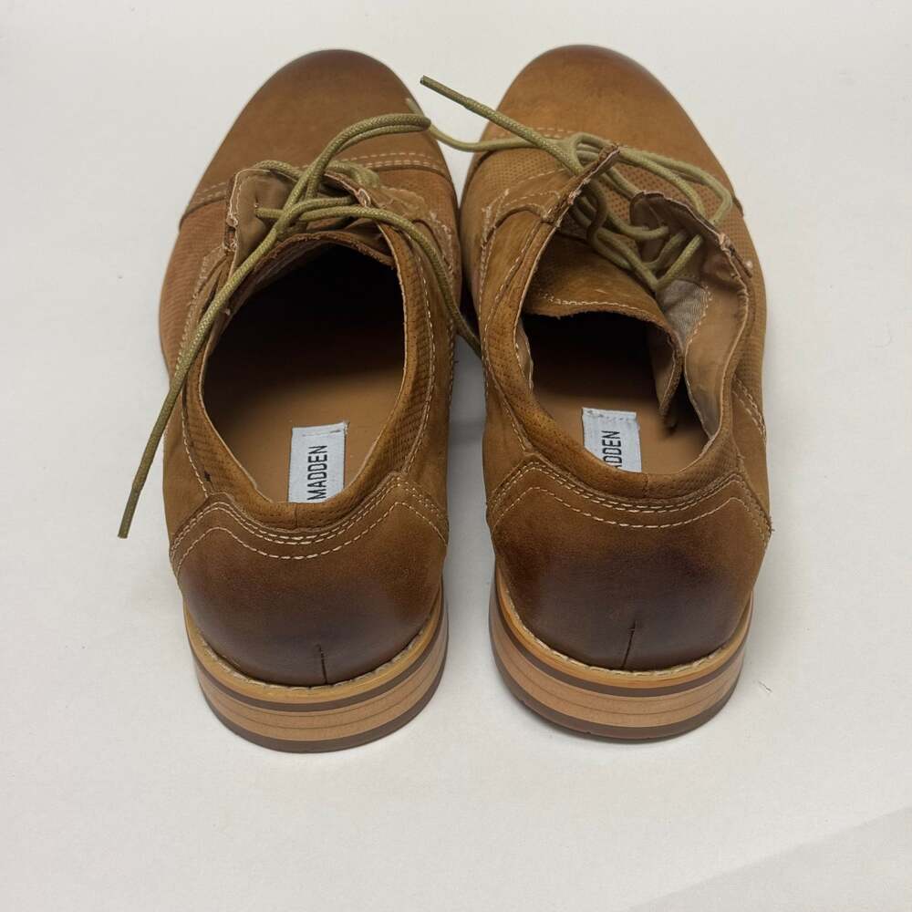 Steve Madden Men's Chays Brown Perforated Leather Cap Toe Oxford Shoes 10 - Picture 6 of 8